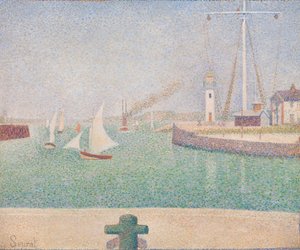 Indsejlingen til Honfleurs havn af Georges Seurat