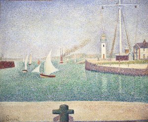 Indsejlingen til Honfleurs havn af Georges Seurat