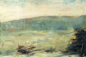 Landskab ved Saint-Ouen, 1878-79 (Olie på træ) af Georges Seurat