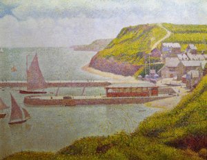 Porten-Bessin, ydre havn, højvande (Calvados) af Georges Seurat