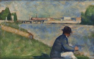 Studie til "Badende i Asnières" af Georges Seurat