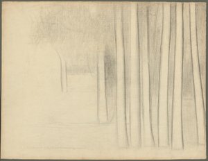 Træstammer (studie til La Grande Jatte) af Georges Seurat
