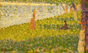 Kvinder på flodbredden, studie for La Grande Jatte, ca. 1885-86 af Georges Seurat