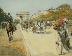 Elegante figurer før Triumfbuen, Paris,