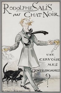 Rodolphe Salis med den sorte kat, ca. 1890. af Georges Tiret Bognet
