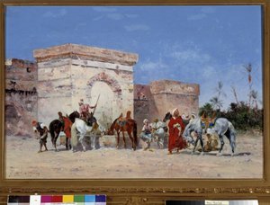Untitled Pausen har kilden til en oase i ørkenen. Maleri af Georges Washington (1827-1910) Obligatorisk omtale: Collection foundation regards de Provence, Marseille