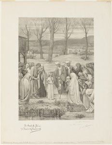 Den hellige Genevièves pastorale liv (midterste panel)