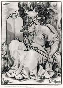 Moses, graveret af Ludwig Businck (ca. 1590-efter 1630) af Georges after Lallemand