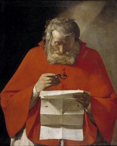 Sankt Hieronymus læser et brev, ca. 1628-1629 af Georges de La Tour