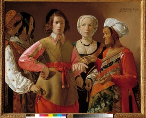 Spåkonen Maleri af Georges de La Tour (1593-1652) omkring 1630, søn. 1,01x1,23 m New York. Metropolitan Museum