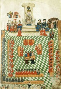 Kong Henrik VIII ved åbningen af det engelske parlament på Bridewell Palace, 1523 (21114470070)