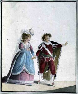 John Edwin (1749-90) og Sarah Siddons (1755-1831) (akvarel på papir) af Georgiana Jane Keate