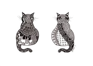 Couple of Cats, 2015 (blæk på bristolplade)