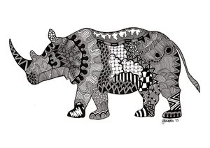 The Rhino, 2015 (blæk på bristolplade)