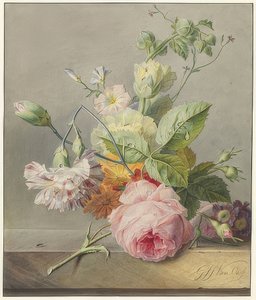 Stilleben med blomster. Omkring 1800-25