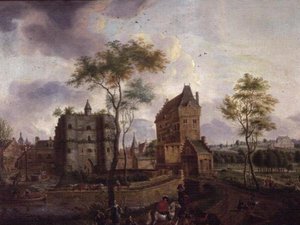 Byportene i Malines (olie på lærred) af Gerard Philippe Colin