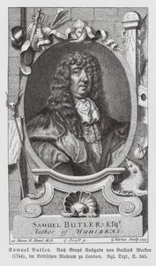 Samuel Butler, engelsk digter (kobberstik) af Gerard (after) Soest