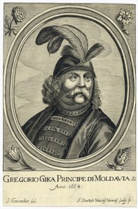 Grigore I Ghica (Ghika) (1628-1675), Prince of Wallachia par boutats, Gerard (ca. 1630-efter 1668). Kobbergravering, CA 1664, privat samling af Gerard Bouttats