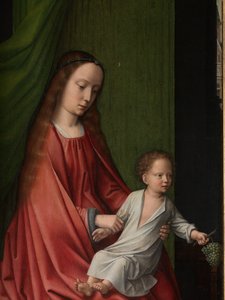 Detalje af et udvendigt panel af Kristi dåb, ca. 1502-08 (olie på panel) af Gerard David