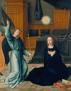 The Annunciation, n. 1509 (sekoitettu media tammella) af Gerard David