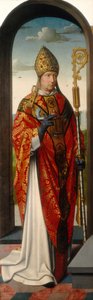 Sankt Anna-altertavlen: Saint Nicholas [venstre panel], ca. 1500-1520 (olie på panel) af Gerard David
