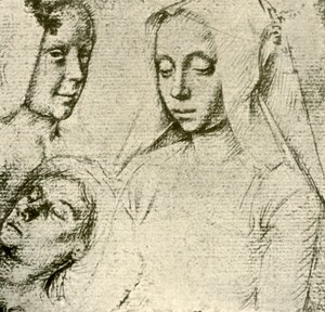 Tre kvindelige hoveder, slutningen af det 15.-begyndelsen af det 16. århundrede, 1908. af Gerard David