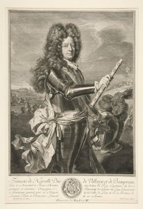 François de Neufville, hertug af Villeroy og Beaupréau, marskal af Frankrig af Gérard Edelinck