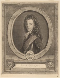 James III, Prins af Wales af Gerard Edelinck after François de Troy