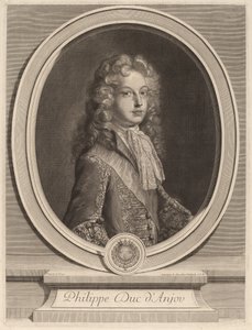Philip, hertug af Anjou af Gerard Edelinck after François de Troy
