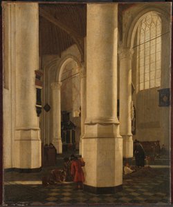 Interiør af Oude Kerk i Delft, med graven af ​​viceadmiral Pieter Pietersz Heijn af Gerard Houckgeest (attributed to)