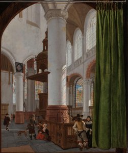 Interiør af Oude Kerk i Delft Interiør af Oude Kerk i Delft, med et Trompe-l