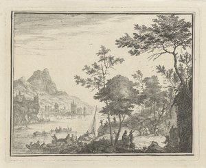Flodlandskab med landingsplads