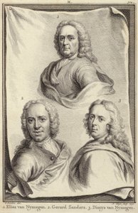 Portrætter af Elias van Nijmegen, Gerard Sanders og Dionys van Nijmegen af Gerard Sanders
