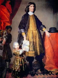 Portræt af Cecilius Calvert, 2. Lord Baltimore af Maryland, med hans barnebarn og husdreng (olie på lærred)