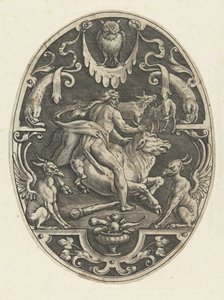 Hercules fanger den kretensiske tyr Ovale overfladedekorationer med Herkules gerninger i grotesker (serietitel)