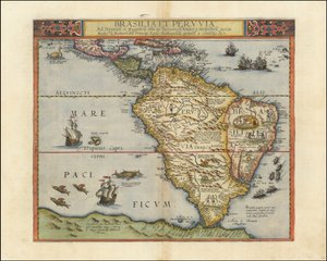 Kort over Sydamerika, 1593 af Gerard de Jode