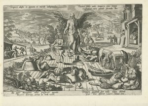 Fars tid midt i scener med dårlig opførsel Temporis abusus in ignauta et muridi uoluptatibus (...) (titel på objektet) Moralizing Allegories of Time (serietitel) af Gerard de Jode