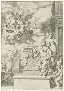 Allegori over handelen og De Medicis familievåben af Gerard de Lairesse