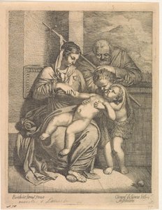 Den hellige familie med Johannes Døberen af Gerard de Lairesse
