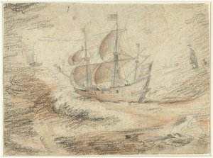 Sejlskib til søs af Gerard ter Borch (II) (possibly)