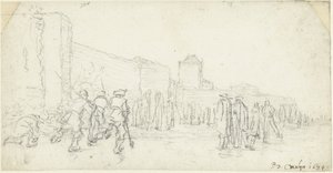 Isunderholdning ved Zijlpoort i Haarlem af Gerard ter Borch (II)