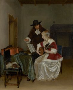 Musiklektionen af Gerard ter Borch