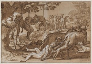 Kong Jarmeric sætter fanget Wends til torturen af Gerard van Honthorst