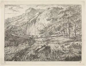 Pak æsler på en bro ved et vandfald Landskaber (serie C) (serietitel)