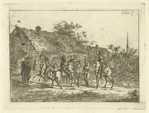 Kavaleri i en landsby Afskedsdrinken af Gerardus Emaus de Micault