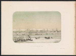 Isunderholdning på Maas i Rotterdam, set fra Katendrecht, 1855 Byen Katendrecht set (titel på objekt) Isunderholdningen på Maas i Rotterdam i februar 1855, med billedtekster (serietitel på objekt) af Gerardus Johannes Bos