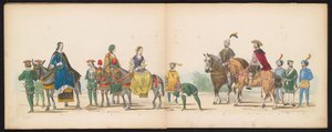 Masquerade of the Leiden Students, 1855 (plade 10) Udklædt procession afholdt af medlemmerne af Leidens studentkorps den 12. juni 1855 til fejring af 280-året for Leidsche Hoogeschool, der viser Charles V