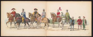 Masquerade of the Leiden Students, 1855 (plade 9) Udklædt procession afholdt af medlemmerne af Leidens studentkorps den 12. juni 1855 til fejring af 280-året for Leidsche Hoogeschool, der viser Charles V