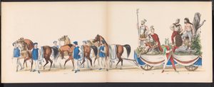 Masquerade of the Leiden Students, 1870 (plade 15) Udklædt procession afholdt af medlemmerne af Leidens studentkorps den 7. juni 1870 til fejring af 295-året for Leidsche Hoogeschool, der skildrer et besøg i Leiden i af Gerardus Johannes Bos