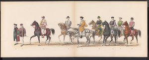Masquerade of the Leiden Students, 1870 (plade 8) Udklædt procession afholdt af medlemmerne af Leidens studentkorps den 7. juni 1870 til fejring af 295-året for Leidsche Hoogeschool, der skildrer et besøg i Leiden i af Gerardus Johannes Bos